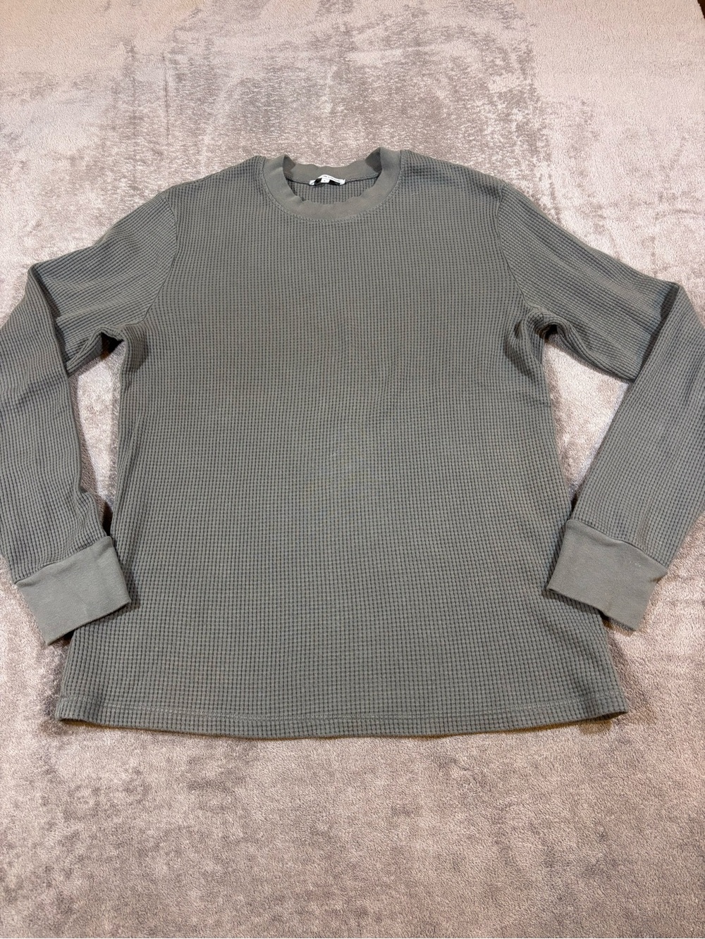 Cotton Citizen Long-Sleeve Waffle Crewneck Top Mens Large